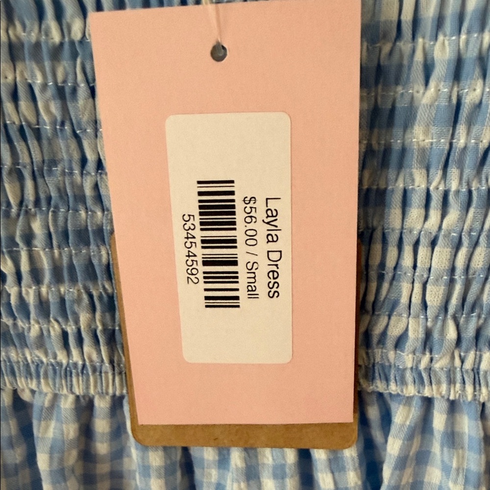 Blu Pepper Light Blue Gingham Mini Dress - Picture 5 of 5